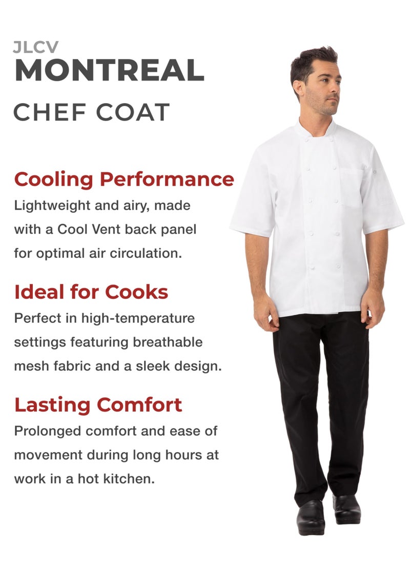 Chef Works Men's Montreal Cool Vent Chef Coat, White, XX-Large - Image 2